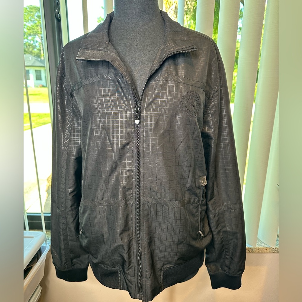 Zara Men's Black Windbreaker Distressed Bomber Faux Leather Jacket Size XXL
